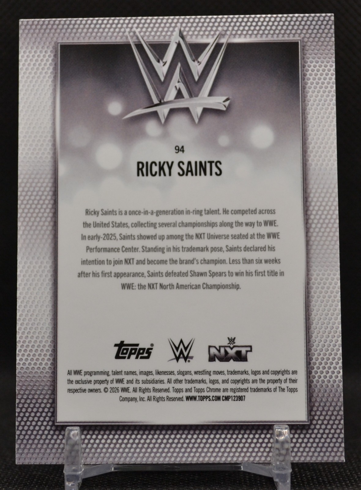 RICKY SAINTS – 2026 Topps Chrome WWE Sapphire Edition #94