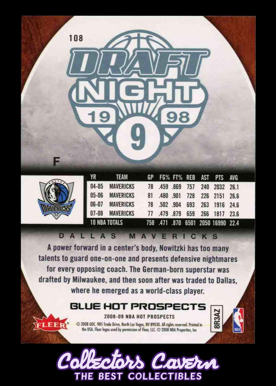 2008 Hot Prospects #108 Dirk Nowitzki