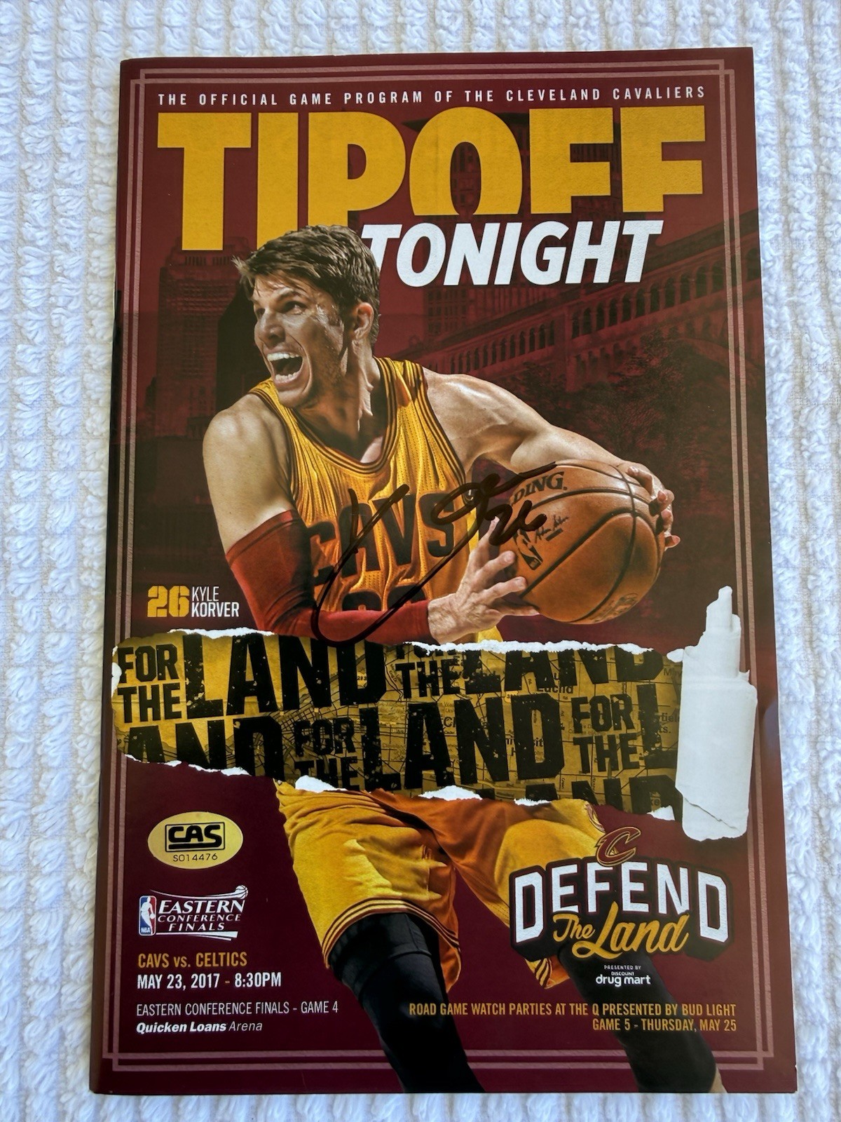 Tipoff Tonight Magazine Program , May 23, 2017 Signed By Kyle Korver