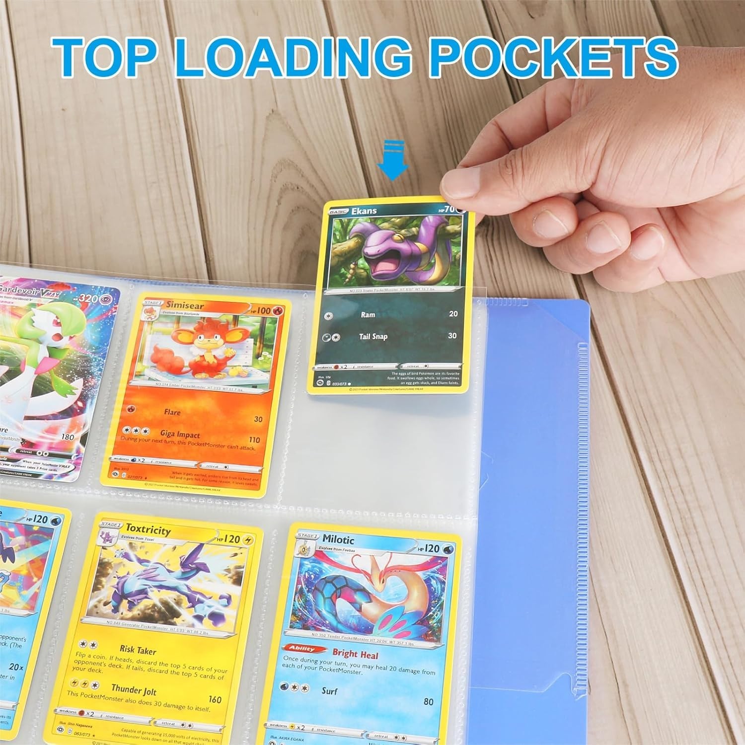 540 Pockets Double-Sided Trading Card Pages Sleeves 9-Pocket Clear Plastic Ga…