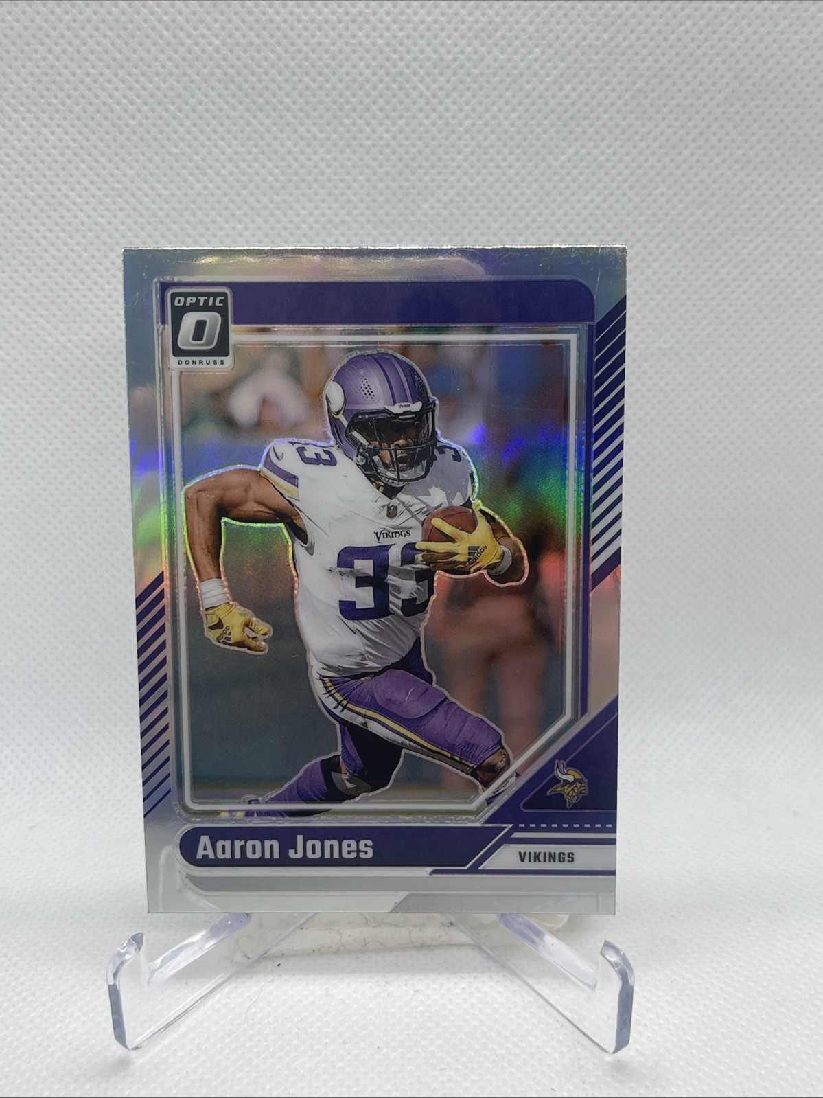 Aaron Jones 2024 Panini Donruss Optic Silver Holo Prizm #128 Minnesota Vikings