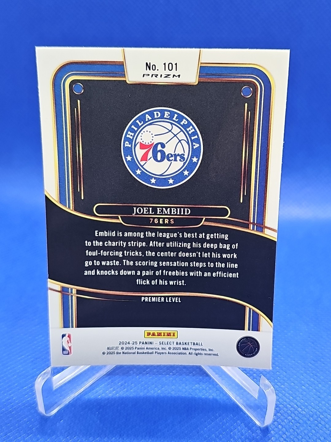 2024-25 Panini Select – Premier Level Joel Embiid #101 Red Cracked Ice Prizm