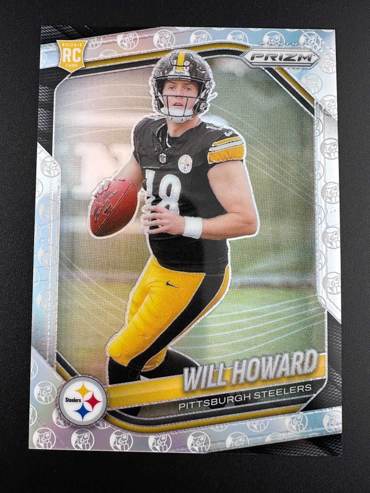 Will Howard 2025 Panini PRIZM #367 WHITE KNIGHT SSP CASE HIT 1/3 RC Steelers /3