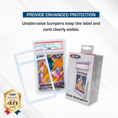 Graded Card Slab Bumpers – Clear | TPE Edge Protectors for PSA Slabs (2017–Curre
