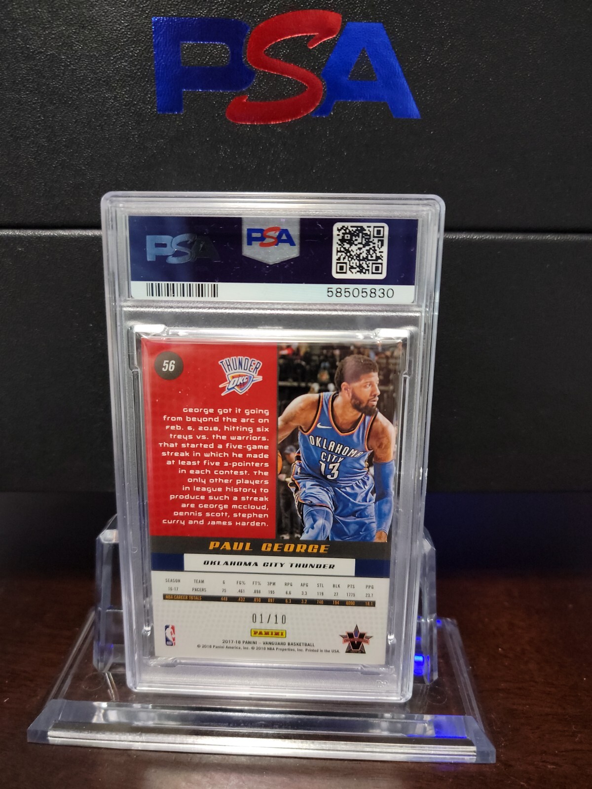 2017 Panini Vanguard 56 Paul George Gold PSA 9 🔥🔥🔥🔥🔥POP 1 NONE HIGHER📈📈📈
