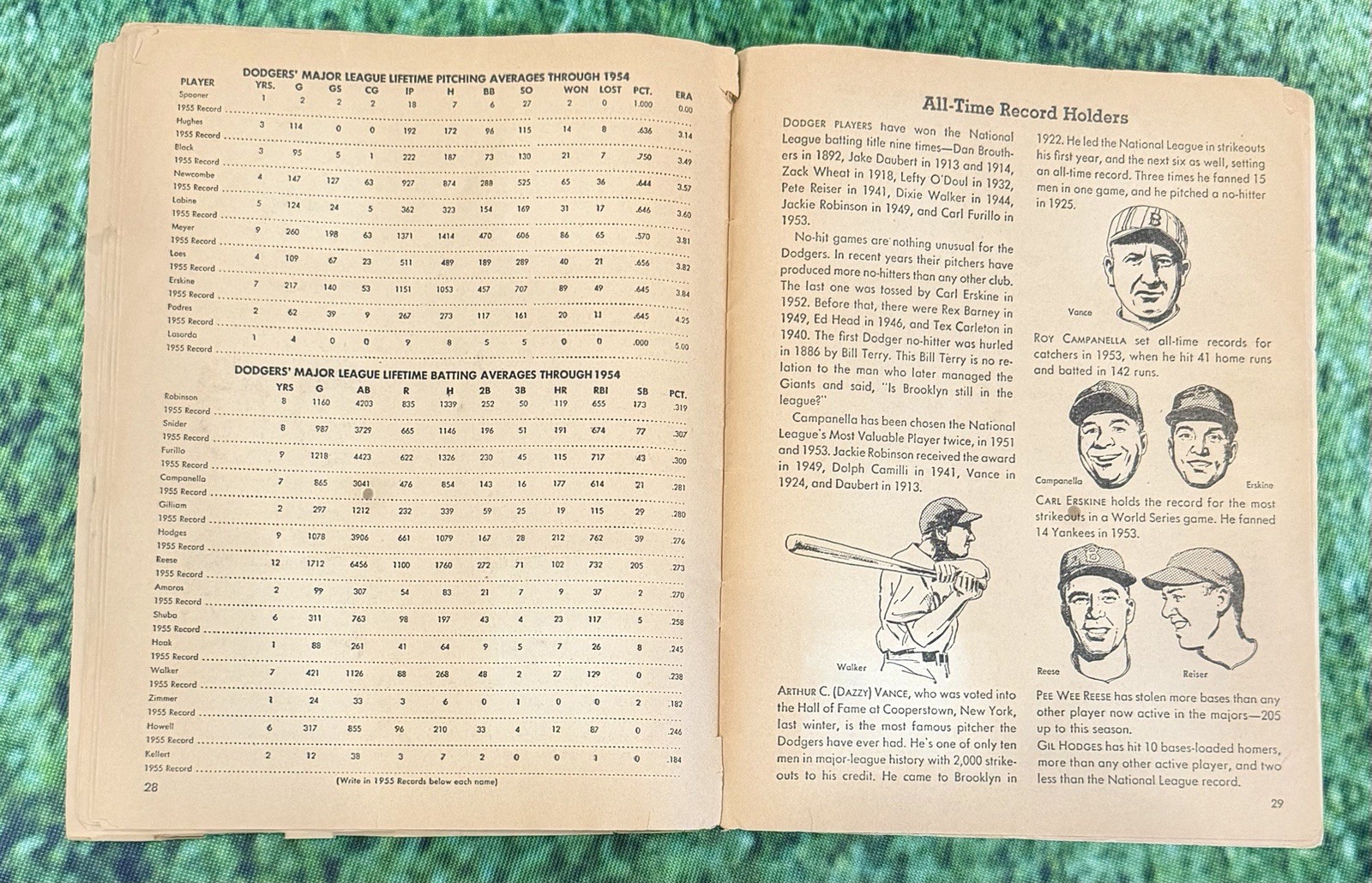 1955 Brooklyn Dodgers Golden Stamp Book + 1957 Brooklyn Dodger 1957 Yearbook