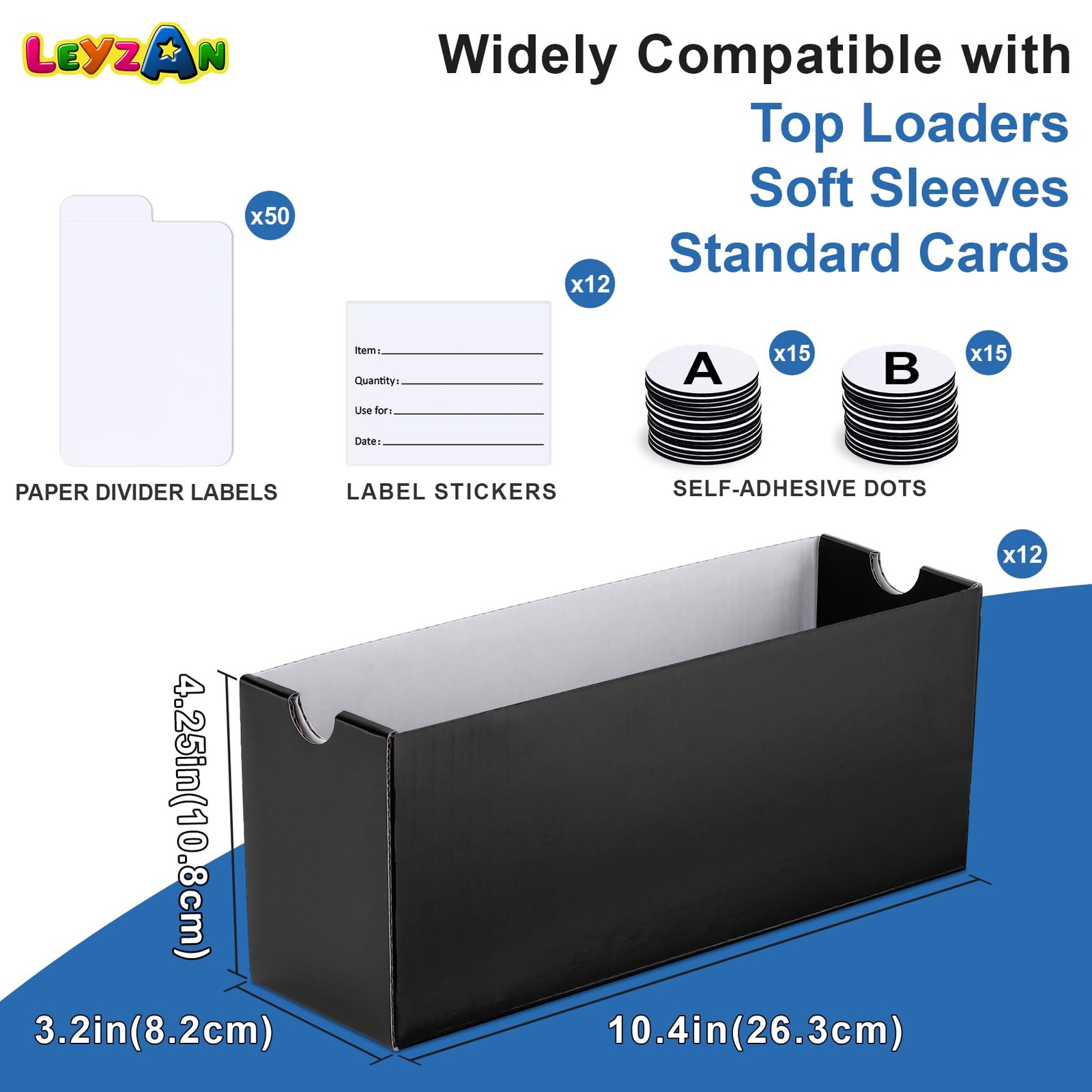 Trading Card Storage Box 12 Drawers Cardboard Organizer with Dividers for top…