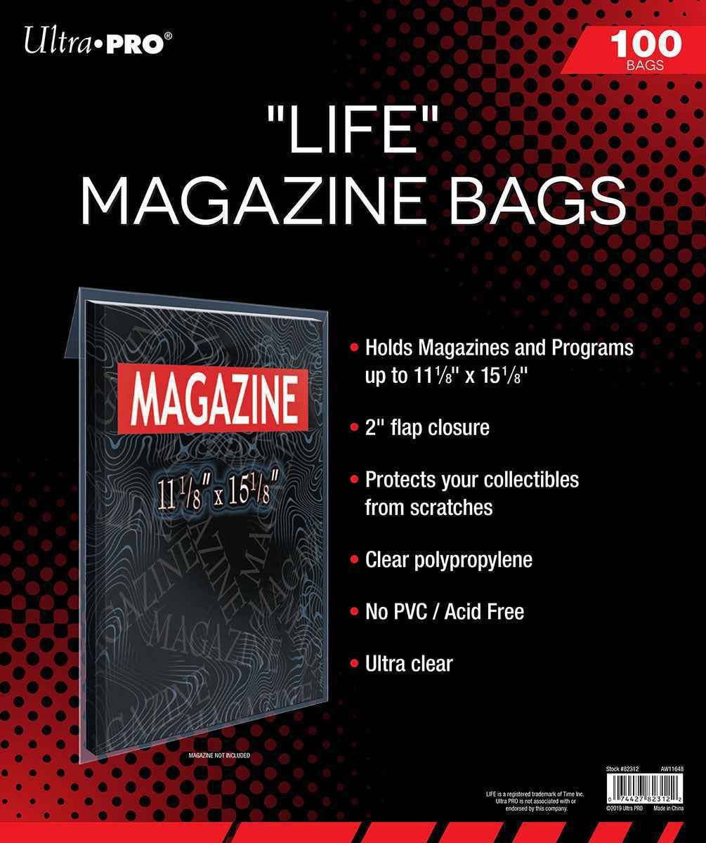 100 Ct Life Magazine Size Bags High Quality Ultra Clear Holder Storage Sleeves