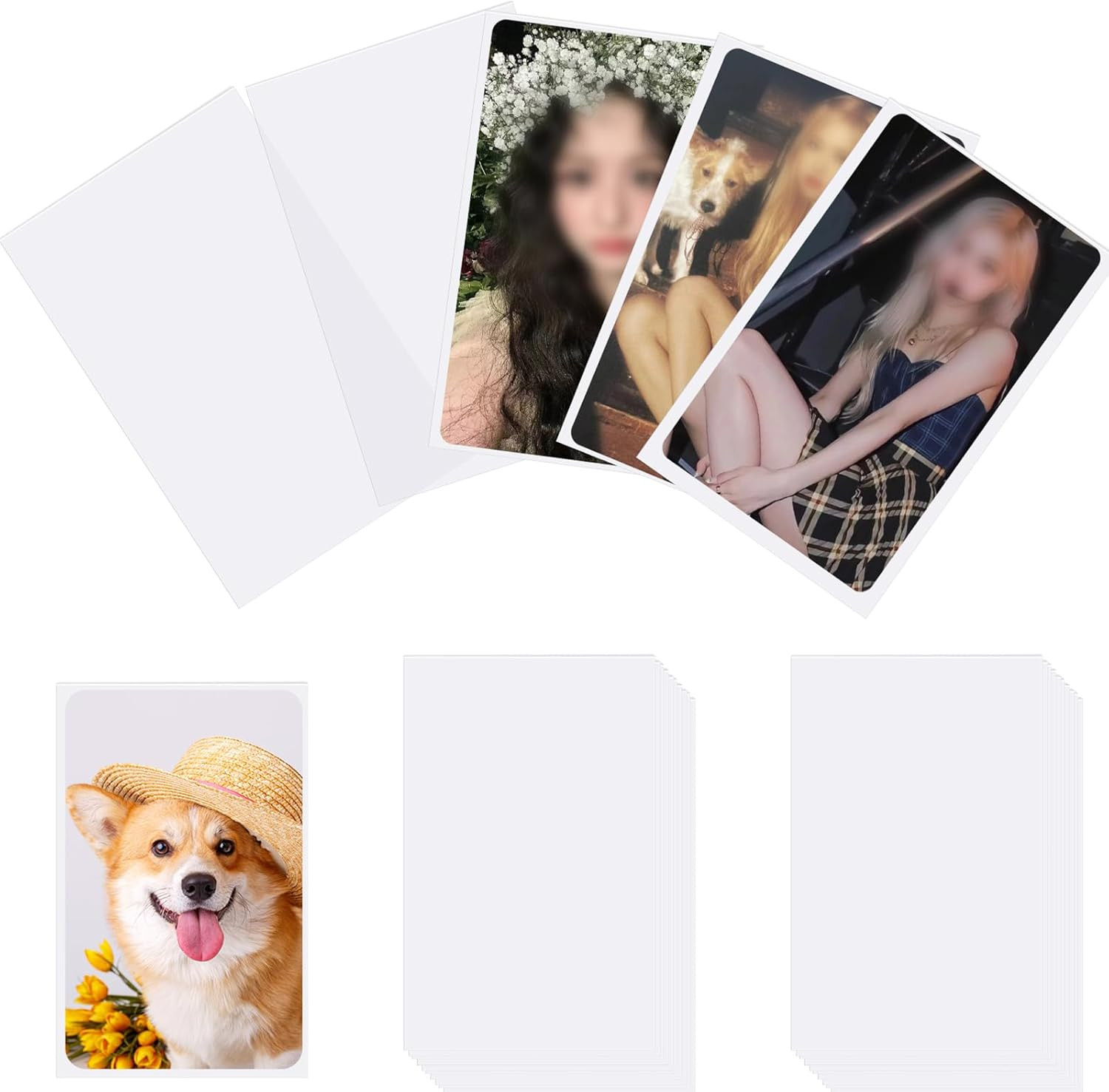 100 Pcs Photocard Sleeves, 57X88Mm Ultra Clear and Thick Sleeves Idol Photo Card
