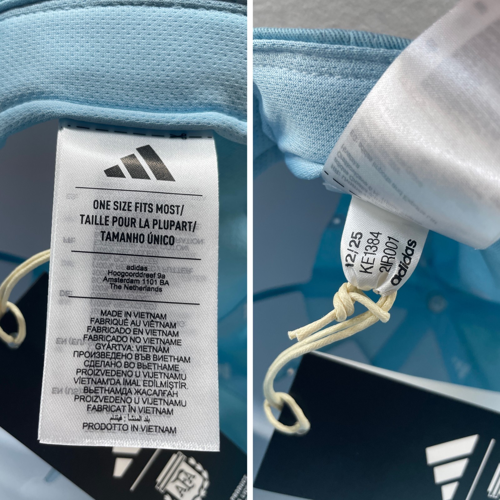 Adidas Argentina National Team 26 Hat Cap Icy Blue 3 Stripes Adjustable One Size
