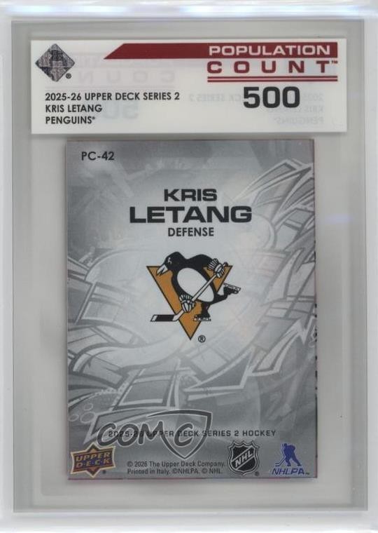 2025-26 Upper Deck Series 2 Population Count 500 Kris Letang #PC-42 1s6k