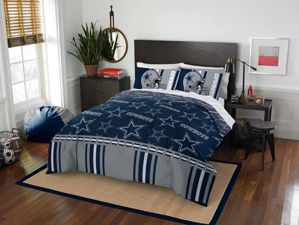 Northwest NFL Dallas Cowboys Rotary Queen Bed in Bag Set 5 PCS W/ Sheets Bedding