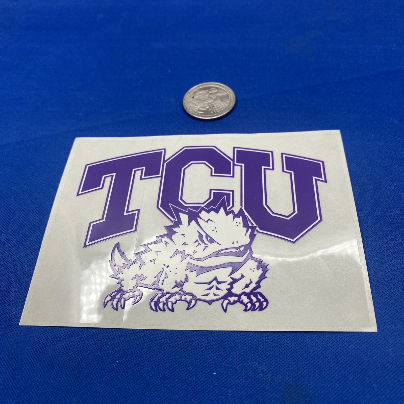 TCU Horned Frogs Logo Static Cling Sticker Decal 3.25inx4.35in Window Car Laptop