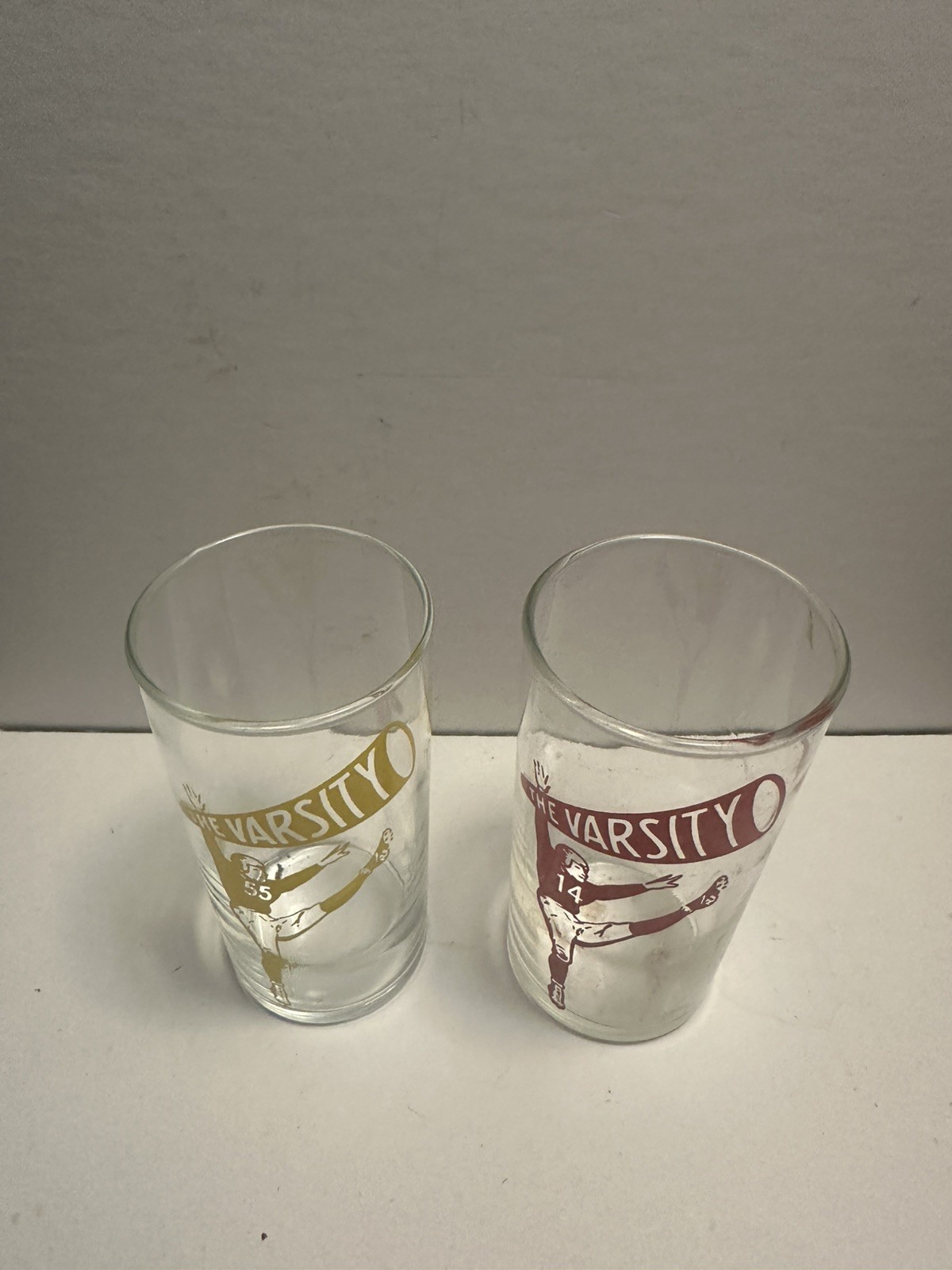 2-VINTAGE THE VARSITY ATL.GEORGIA FOOTBALL#14 & #55 PLAYER LIBBEY GLASS