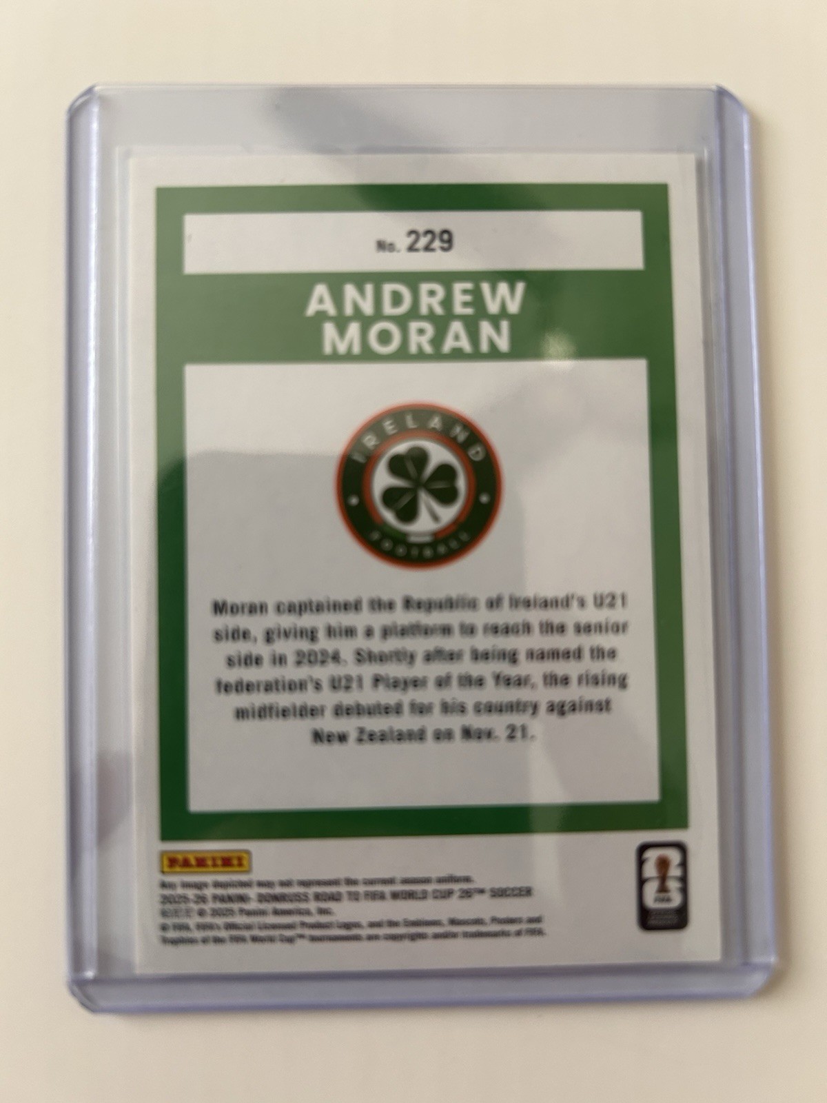 2025-26 Donruss Road To World Cup Ireland Andrew Moran Rated Rookie Pink /25