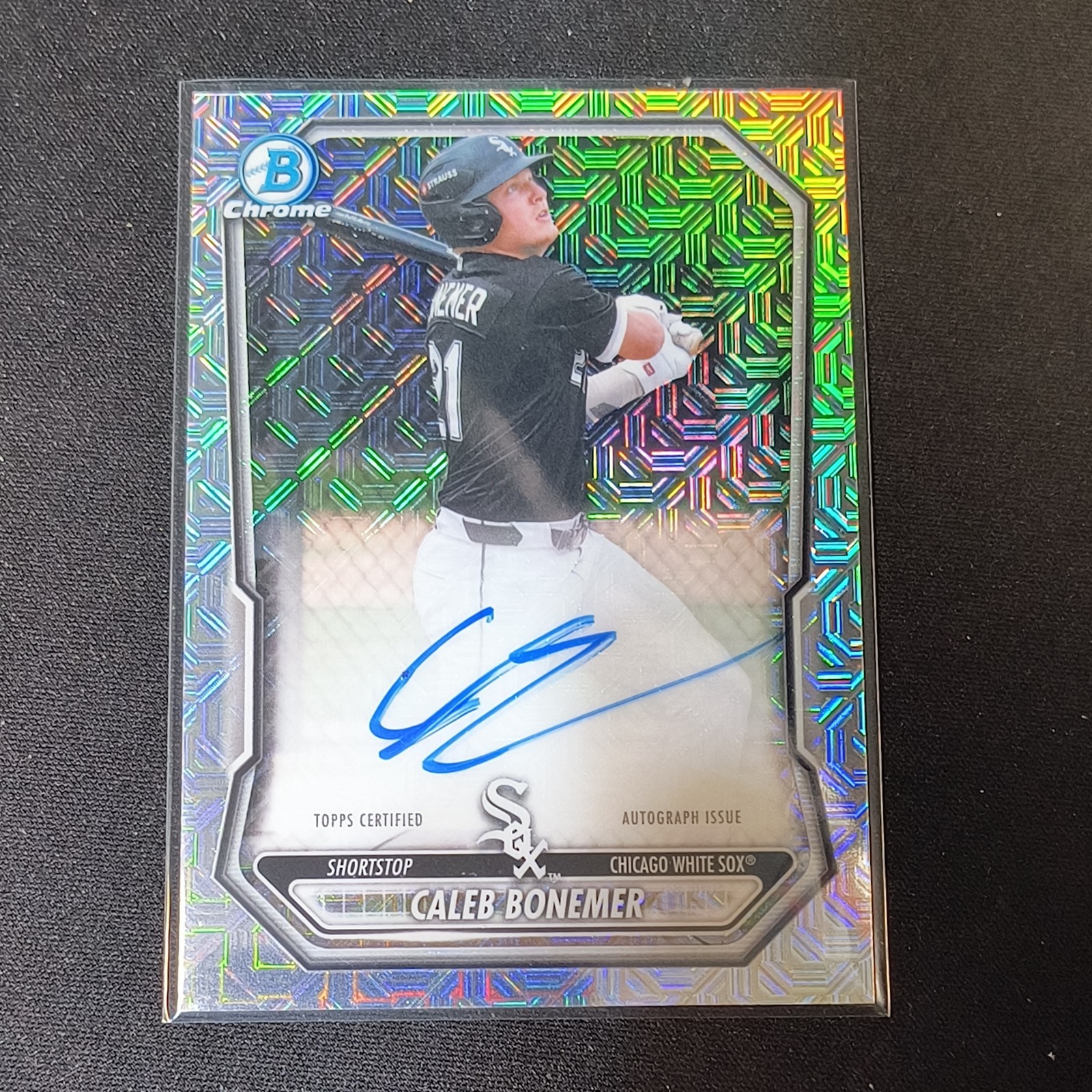2026 Bowman Chrome Mojo Refractor Auto Caleb Bonemer #BMA-CB White sox