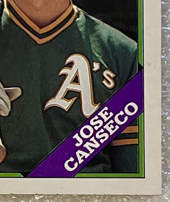 💎RARE 1988 TOPPS JOSE CANSECO⚾️ ATHISTICS HALL OF FAME CARD {ERROR} #370…