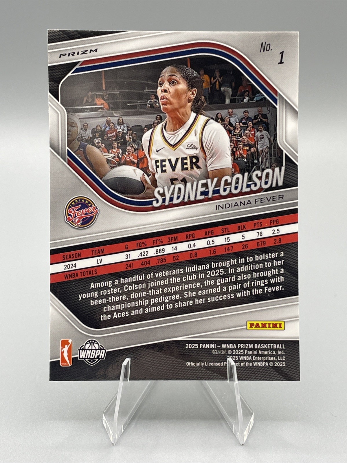 2025 Panini Prizm WNBA #1 Sydney Colson Green Prizms