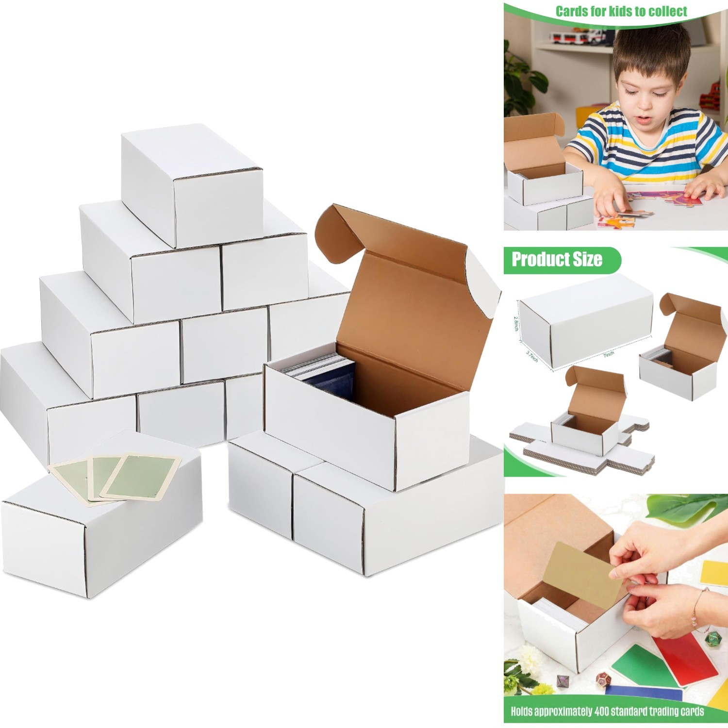 10 Pcs 400 Count Trading Card Storage Boxes Cardboard Baseball Sport Game Holder