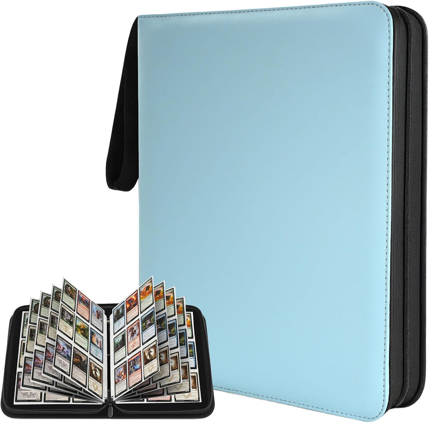 9 Pocket Trading Card Zip Binder – Holds 1080 Cards, 60 Pages Large-Capacity,Dou