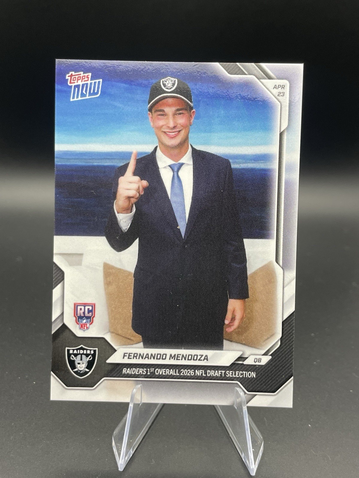 Fernando Mendoza Rookie 2026 Topps Now Draft Night #FMEN Card Las Vegas Raiders