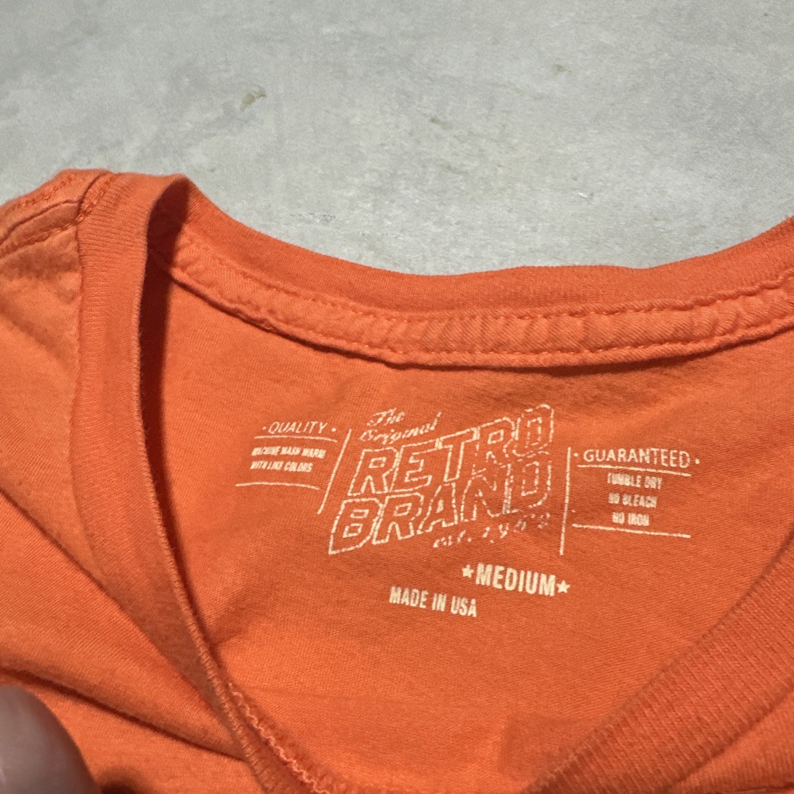 Kansas Jayhawks T-shirt Retro Brand K Men’s SZ M Orange USA Made Graphic