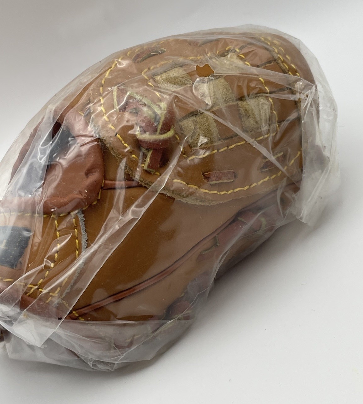 Fotoball Display for Baseball Mini Brown Glove Genuine Leather 4 1/2” X 3″