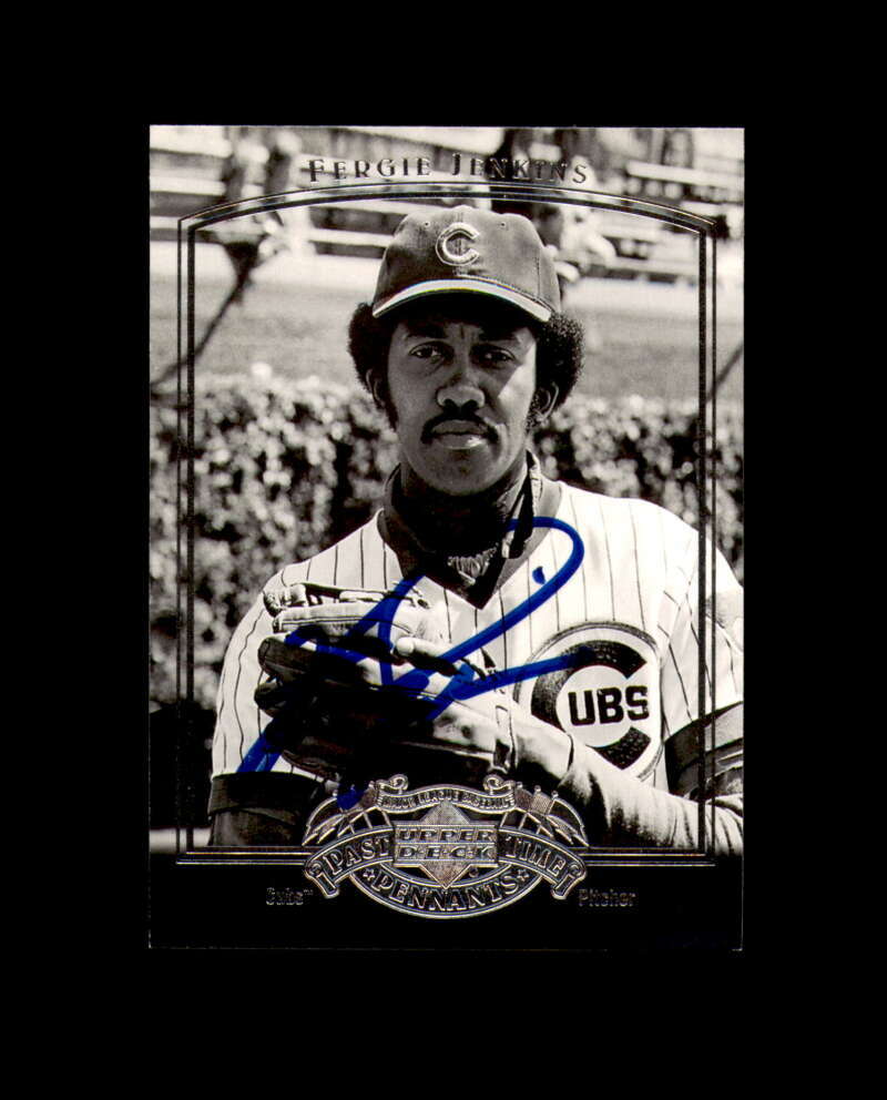 Ferguson Jenkins Hand Signed 2005 Past Time Pennants Chicago Cubs Autograph