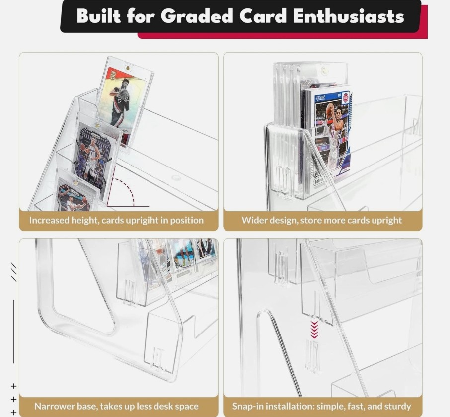 ❤️Trading Card Display Stand 5 Tier Vertical Holder for Basketball Sport Cards