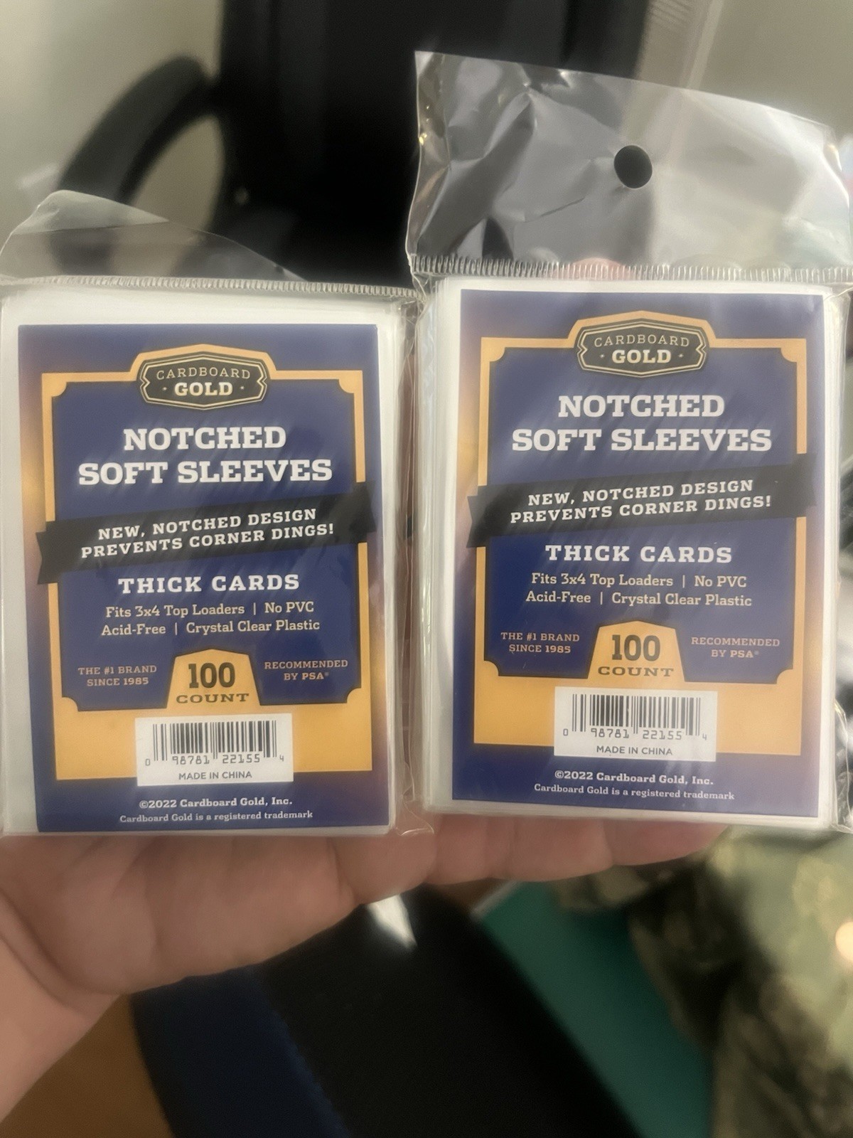 Cardboard Gold CBG-PSN Trading Card Soft Sleeves – 2 -100 Packs -200 Total