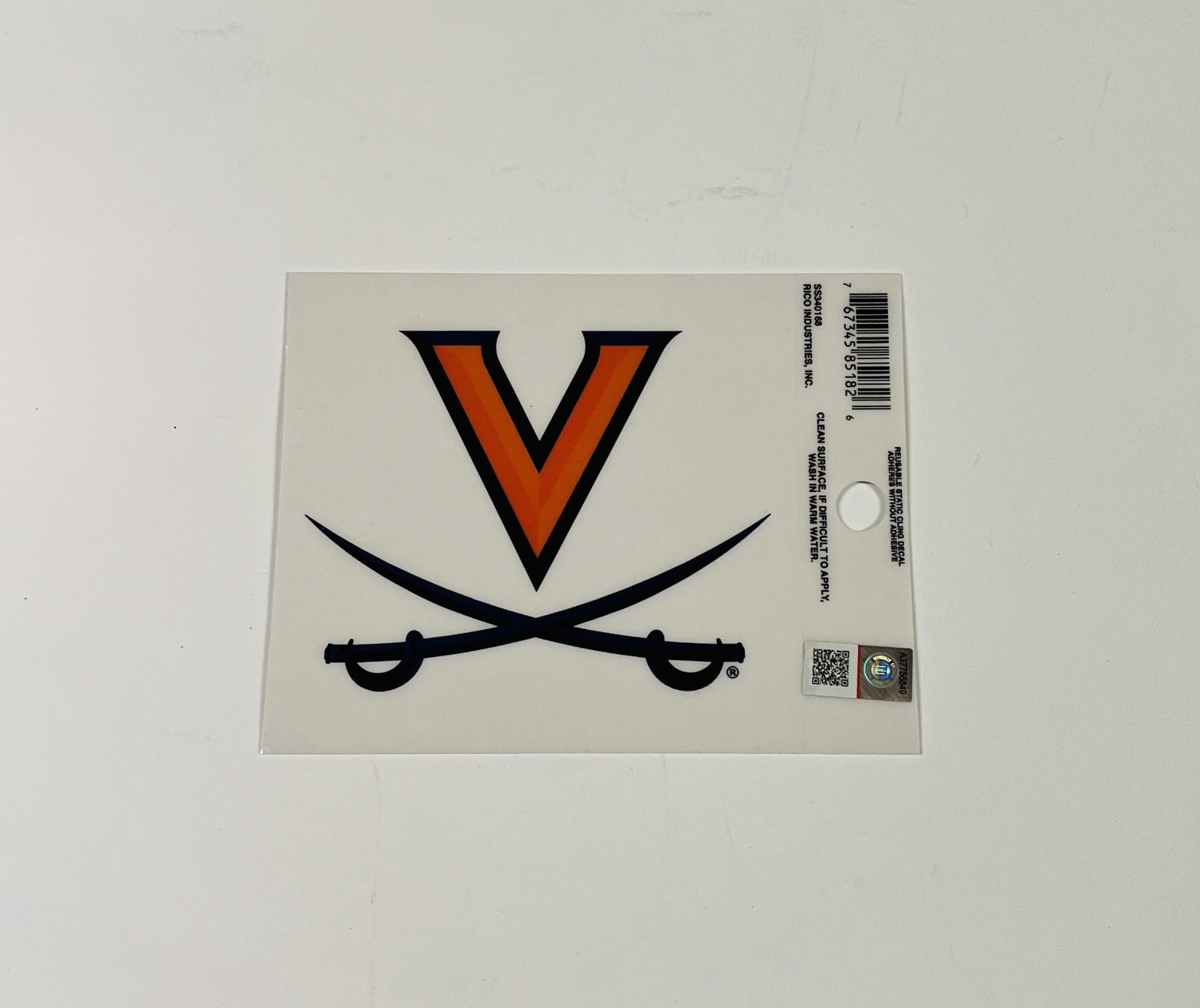 Virginia Cavaliers Static Cling Sticker NEW Window or Car! NCAA UVA 3×4 Inches