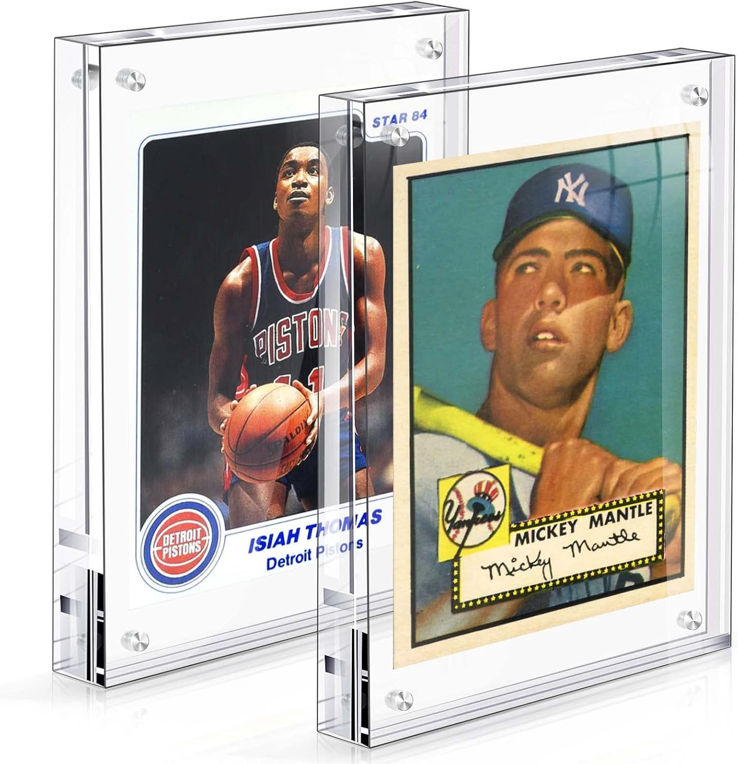 Acrylic Card Frame, Magnetic Trading Card Display Frames Desktop Display -2 Sets