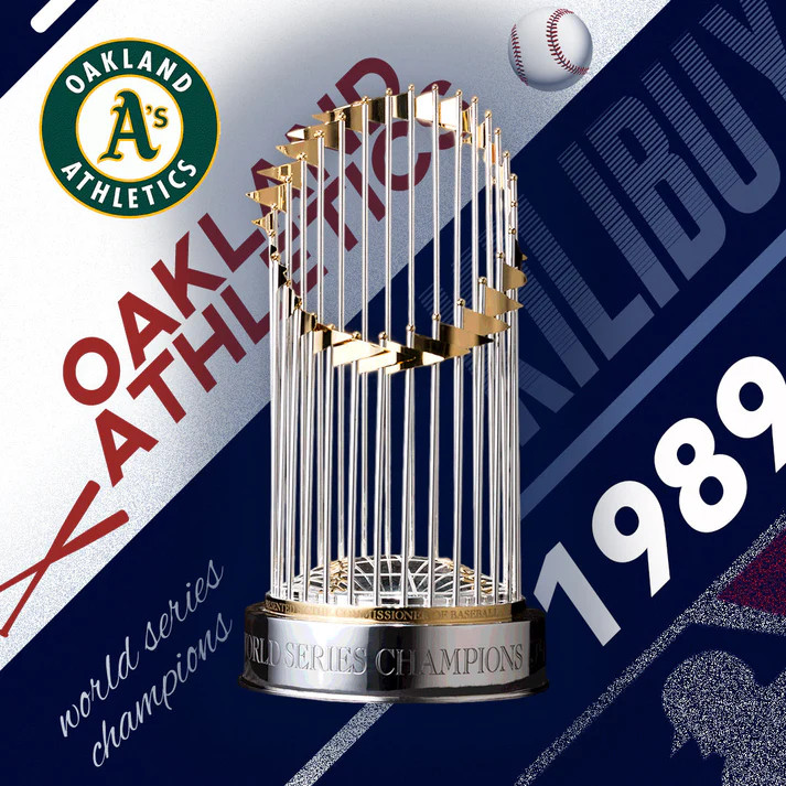 11.8” Oakland Athletics World Series Championship Trophy Replica Award 1989