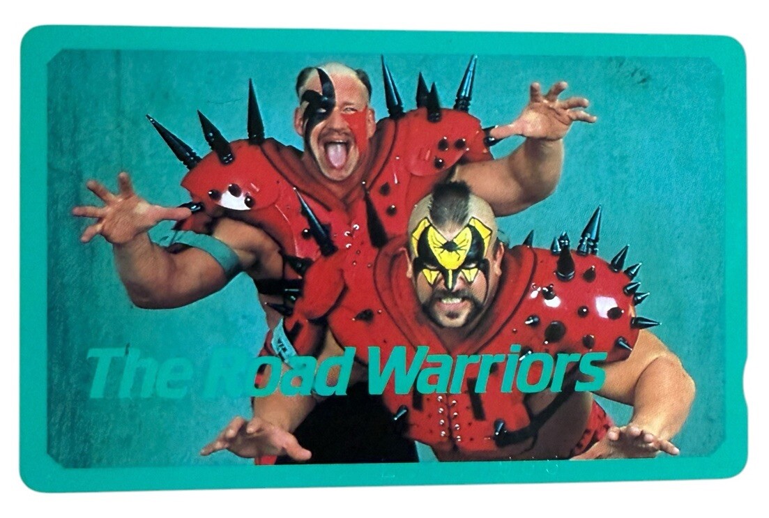 The Road Warriors Phone Card 2 Hawk Animal LOD WWF WWE WCW NWA NJPW AJPW 86x54mm