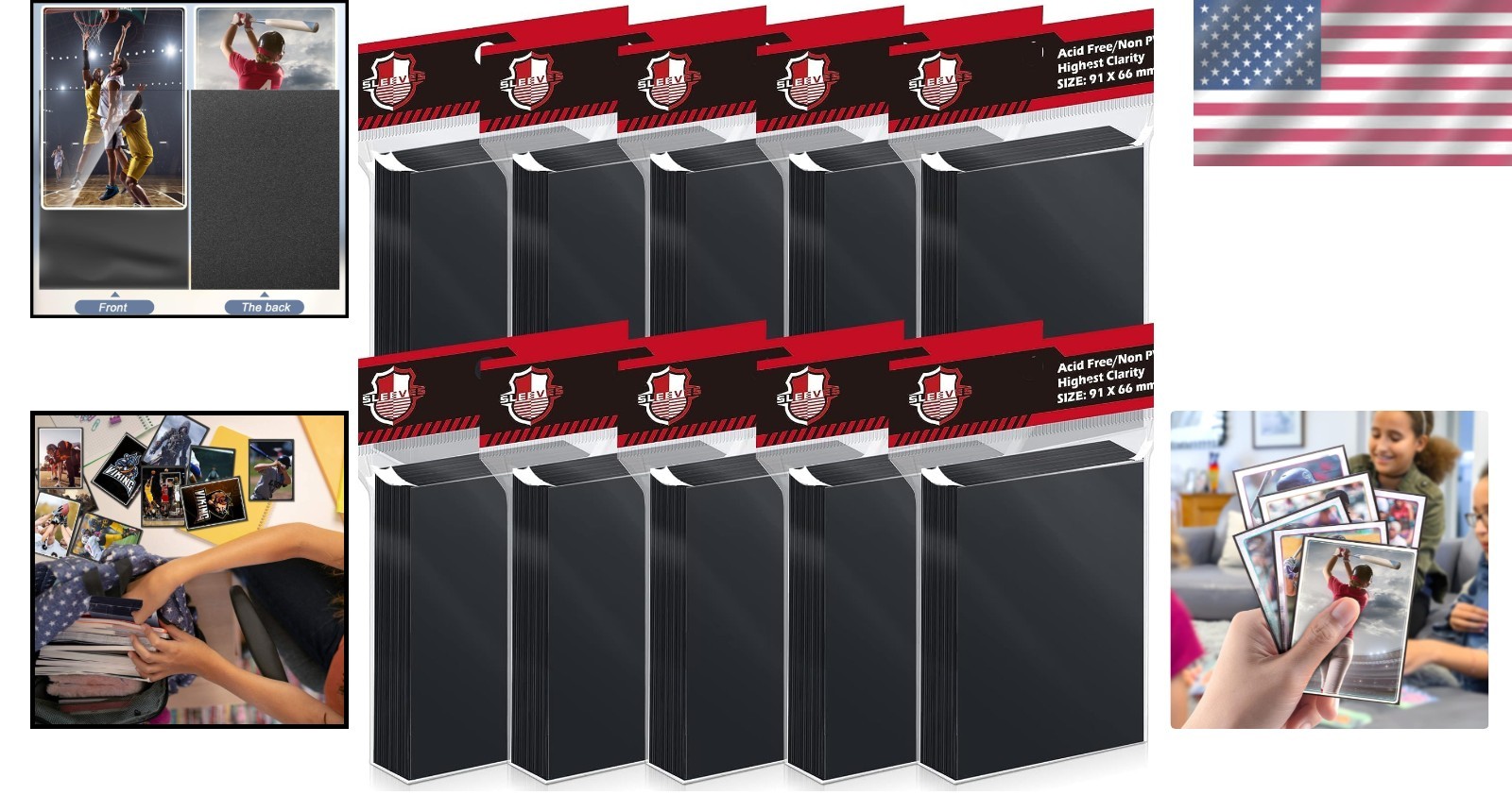 Matte Deck Protectors for Sports Cards, 1000 Pcs