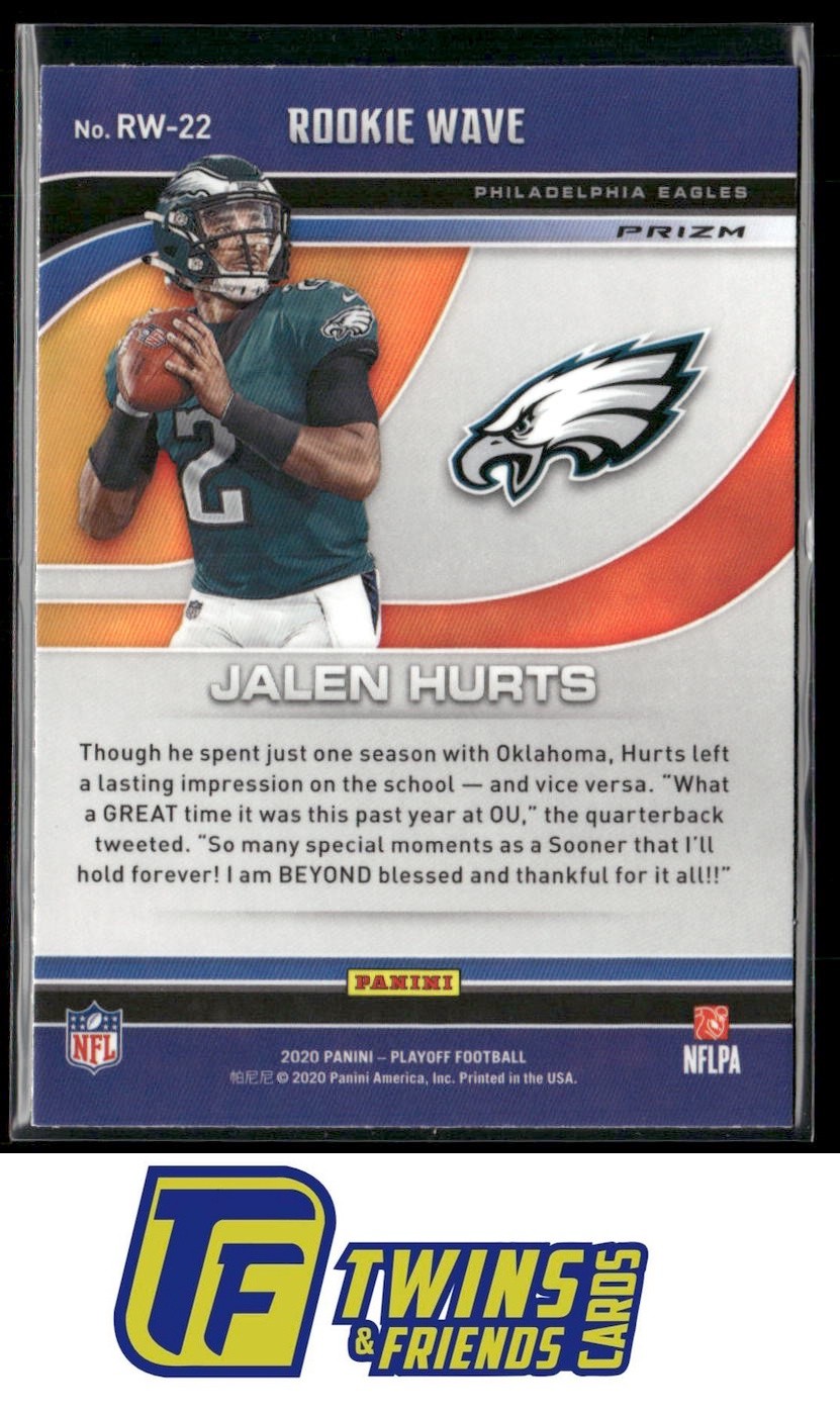 2020 Panini Playoff #RW-22 Jalen Hurts Rookie Wave Pink