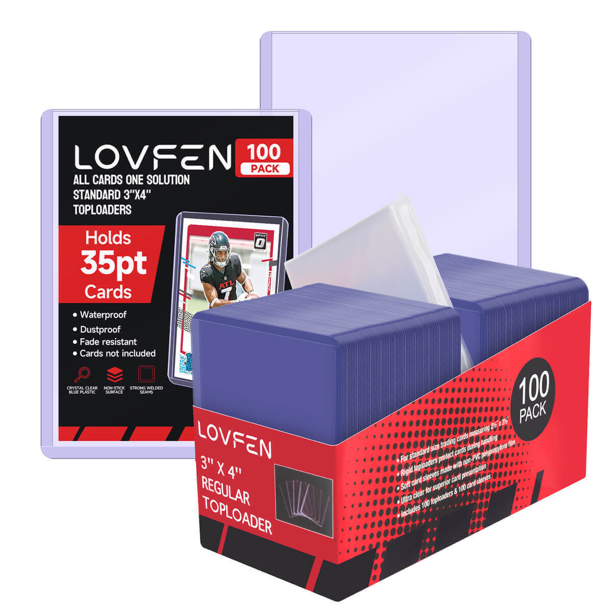 Regular 3″x4″ Top loaders 100/500/1000CT With Free Sleeves For 35pt Trading Card