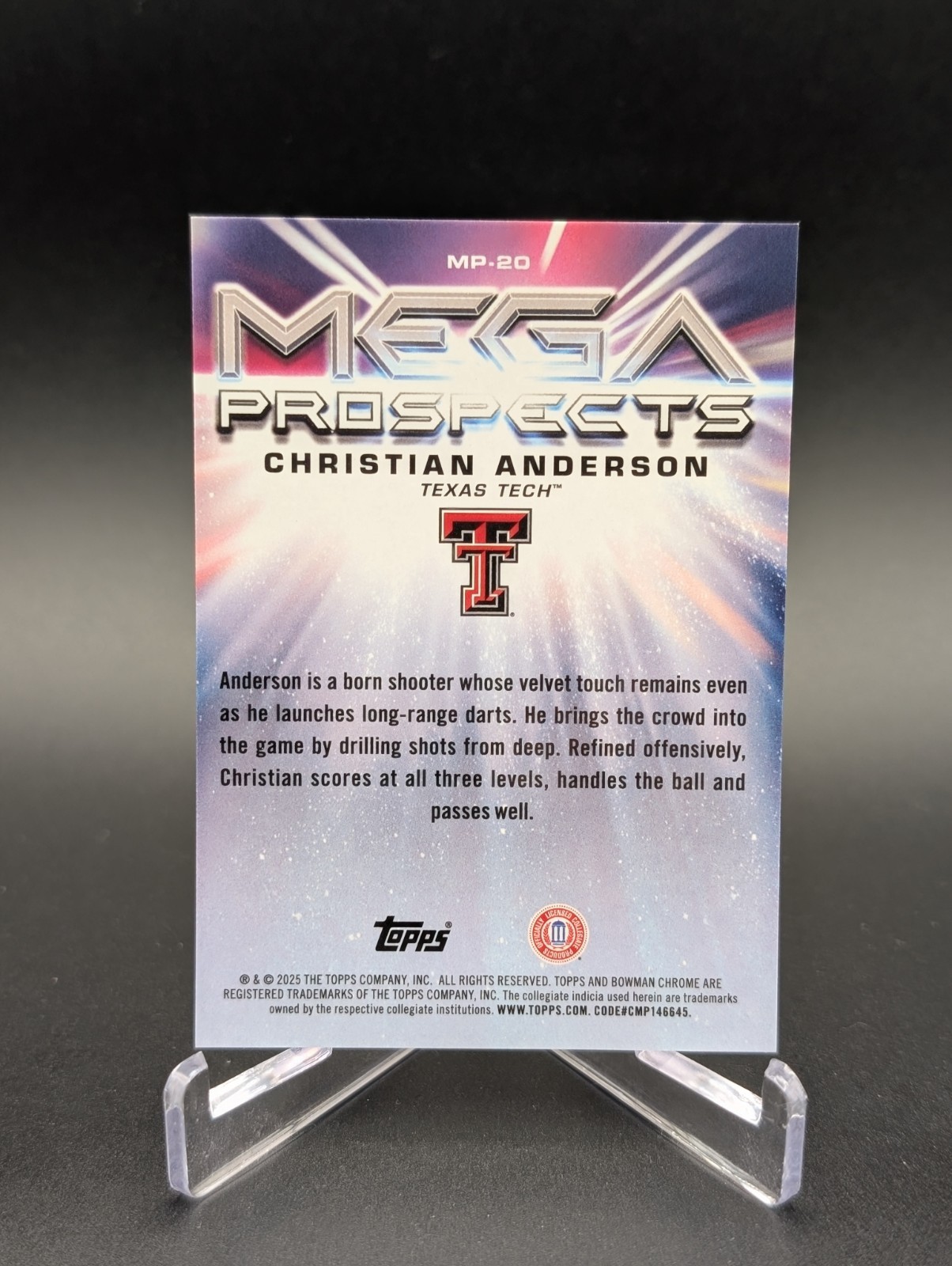 2025-26 Bowman – Mega Prospects Christian Anderson – Blue Mojo Refractor /150 RC