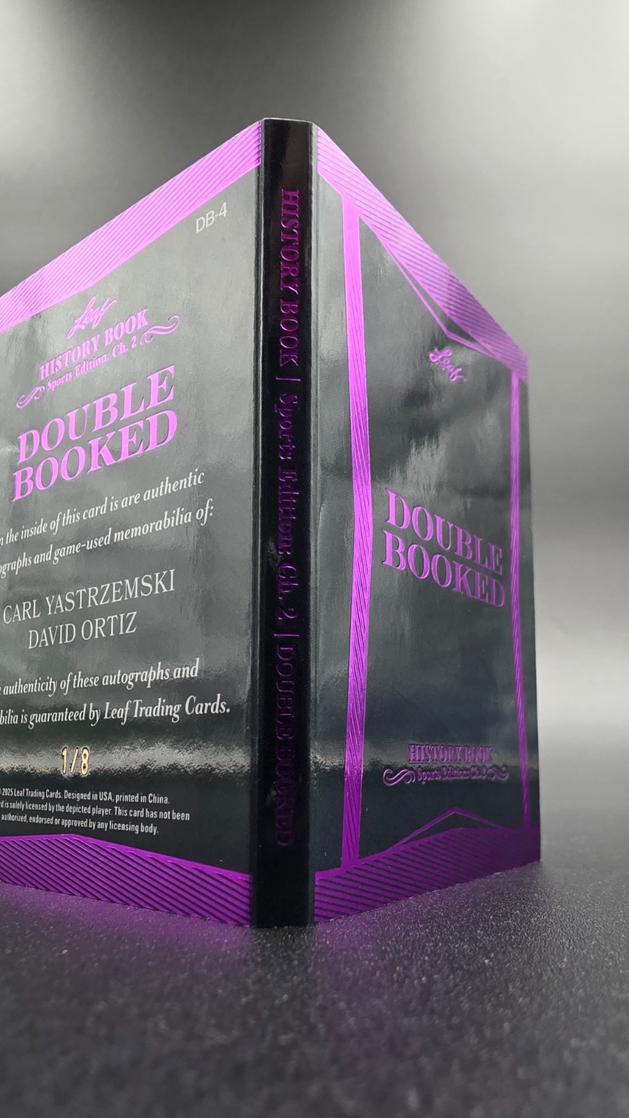 🔥 2025 Leaf History Book YAZ/ORTIZ Dual AUTO #1/8 PURPLE SSP 💎 Red Sox LEGENDS