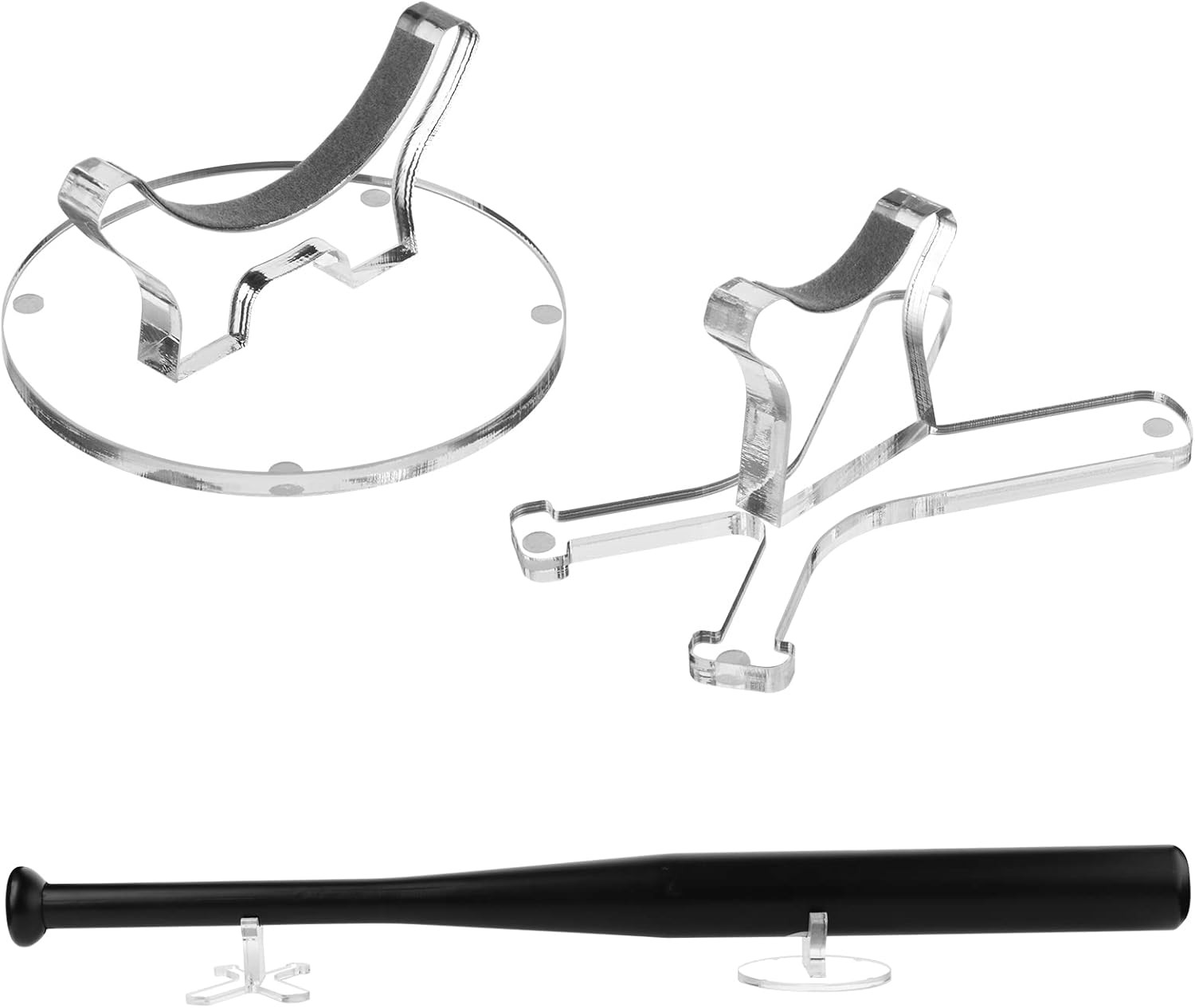 Desktop Baseball Bat Stand Acrylic Display Holder for 2-5/8” Barrel Size