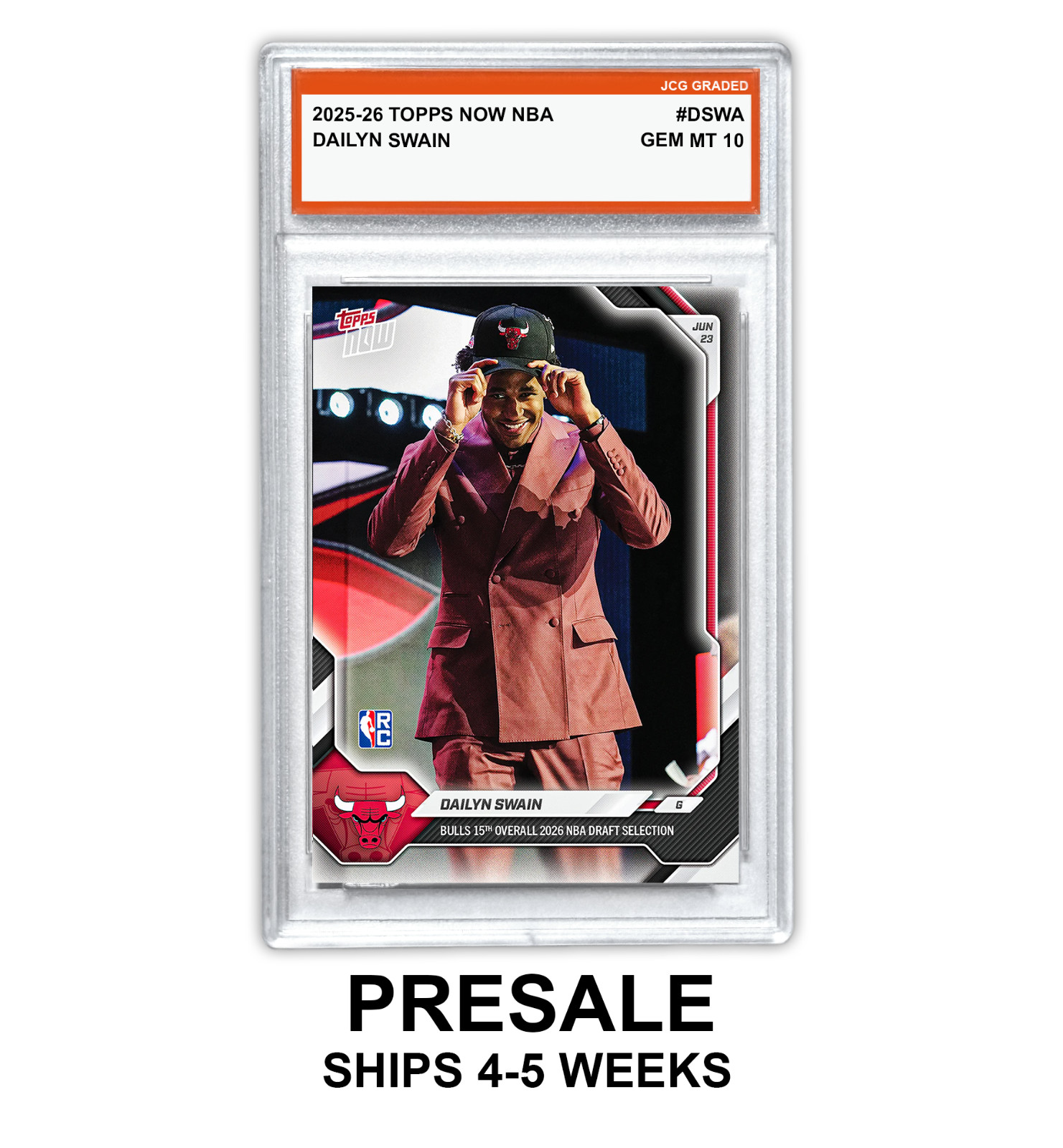 Daily Swain 2025-26 Topps Now NBA Draft #DSWA Graded Gem Mint 10 – Presale
