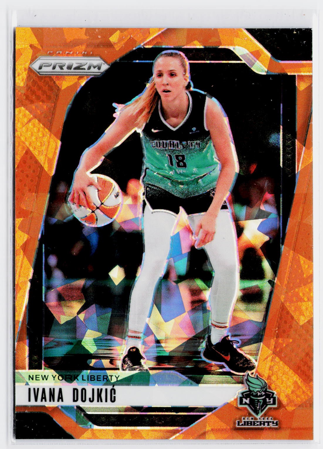 2024 Panini Prizm WNBA #104 Ivana Dojkic Ice Orange Prizms