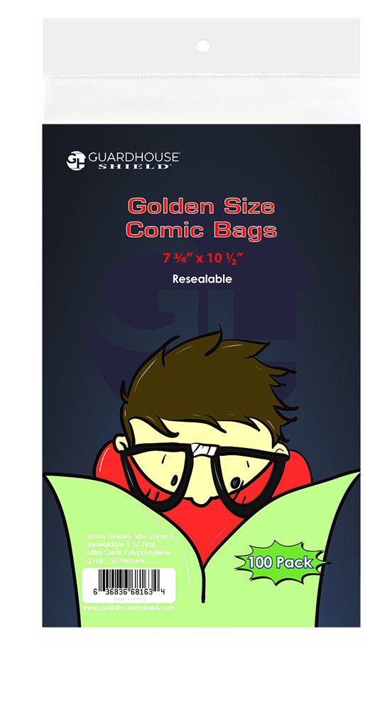 Golden Age Comic Book Bags Resealable Protectors 2 Mil 100 Poly Holders