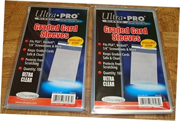 2 Graded Card Sleeve Packs with Resealable Strip 200 Total (2 100ct