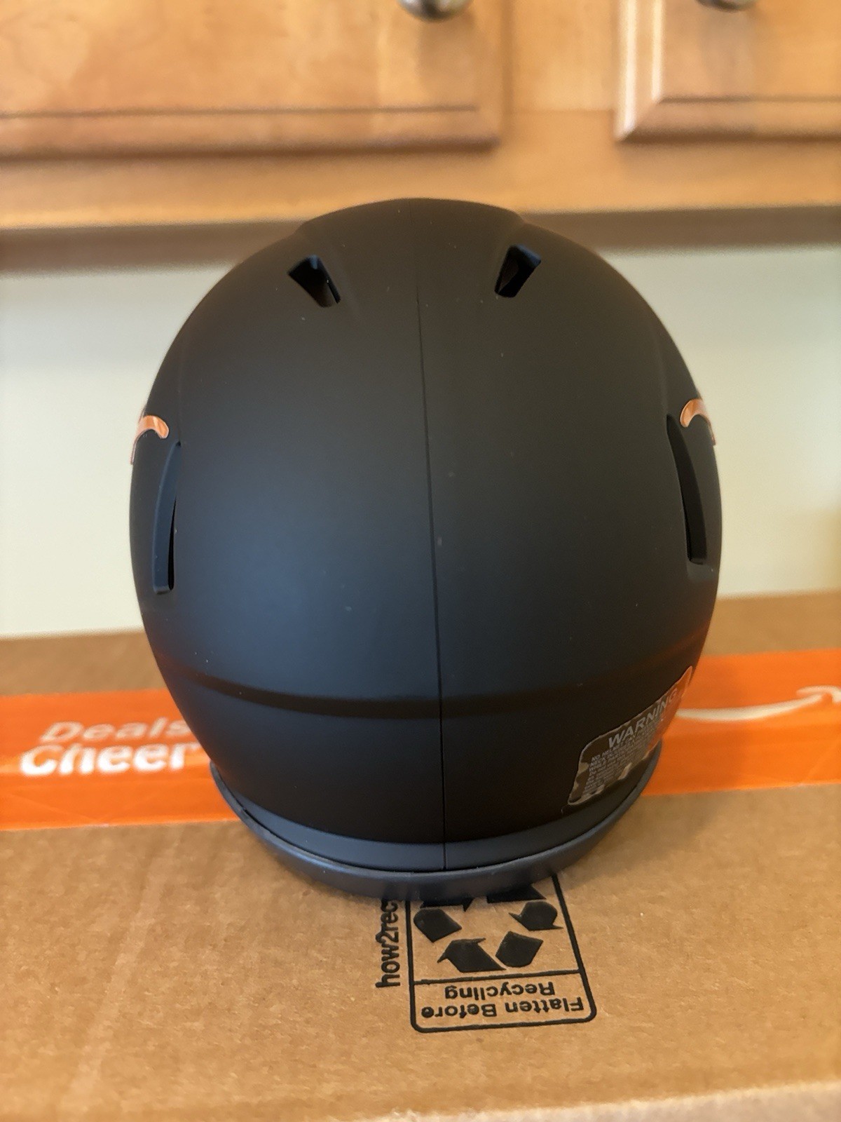 Texas Longhorns Custom Mini Football Helmet Eclipse Matte Black Custom Concept