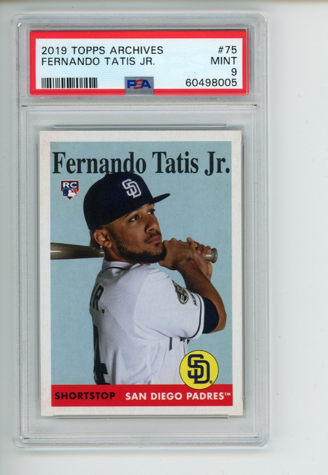 2019 Topps Archives Fernando Tatis Jr #75 Rookie RC 1958 Design Padres PSA 9