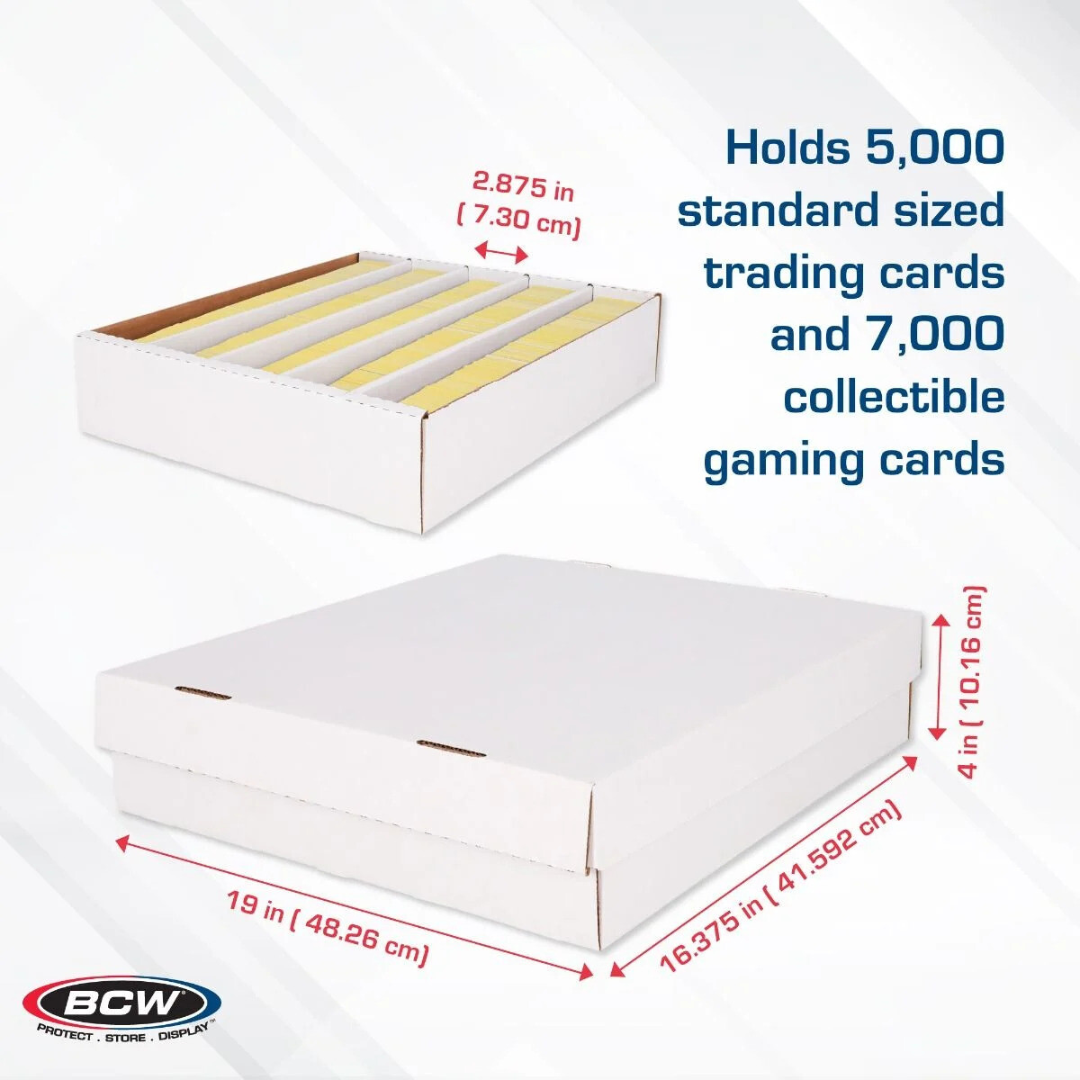 2 BCW Quality 5000 Count Super Monster Cardboard Trading Card Slab Storage Boxes