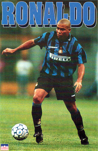 RONALDO Inter Milan 1997 Brazil Soccer Superstar Vintage Original 22×34 POSTER