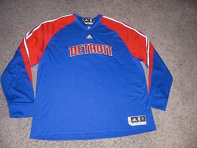 DETROIT PISTONS Adidas CLIMA 365 PULLOVER long sleeve Basketball Jersey XL