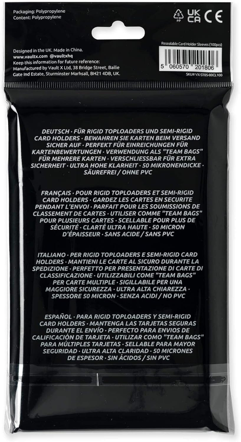 Trading Card Holder Sleeves, Team Bags for Toploaders and Semi Rigid Card Holder
